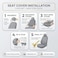 AUTO FAMILY 5 Pcs Universal Car Seat Cover Set &ndash; Breathable Fabric, Anti-Slip, Full Interior Protection, Front &amp; Rear Seat Covers with Headrest Covers &ndash; Durable, Washable (Beige)