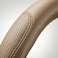 AUTO FAMILY Auto Family Sport Grip Steering Wheel Cover 15 Inch (37&ndash;38cm) &ndash; Textured PU Leather, Sweat-Resistant, All-Season Comfort, Universal Fit Car Interior Accessory (Beige)