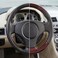 AUTO FAMILY Luxury Wood Grain &amp; Leather Steering Wheel Cover 15 Inch (37&ndash;38 cm) &ndash; Universal Fit, Anti-Slip Grip, Heat Resistant, Premium PU Leather, Stylish Car Interior Accessory (Black-Brown)