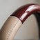 AUTO FAMILY Luxury Wood Grain &amp; Leather Steering Wheel Cover 15 Inch (37&ndash;38 cm) &ndash; Universal Fit, Anti-Slip Grip, Heat Resistant, Premium PU Leather, Stylish Car Interior Accessory (Brown-Beige)
