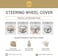 AUTO FAMILY Luxury Wood Grain &amp; Leather Steering Wheel Cover 15 Inch (37&ndash;38 cm) &ndash; Universal Fit, Anti-Slip Grip, Heat Resistant, Premium PU Leather, Stylish Car Interior Accessory (Brown-Beige)