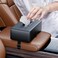 Auto Family Car Tissue Box Holder PU Leather with Strap Buckle &ndash; Car Napkin Holder, Universal Auto Interior Accessories, Travel Storage Box, Headrest Mount Tissue Case (Black)