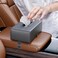 Auto Family Car Tissue Box Holder PU Leather with Strap Buckle &ndash; Car Napkin Holder, Universal Auto Interior Accessories, Travel Storage Box, Headrest Mount Tissue Case (Grey)
