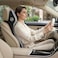 AUTO FAMILY Ergonomic Lumbar Support Cushion for Car Seat &amp; Office Chair &ndash; Memory Foam Headrest Back Support Pillow, Posture Corrector, Spine Alignment Backrest, Back Pain Relief (Grey)