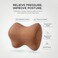 AUTO FAMILY Neck Support Pillow Memory Foam, Ergonomic Headrest Cushion for Car and Office Use, Cervical Spine Pillow, Neck Pain Relief Cushion for Driving, Breathable Travel Pillow (Brown)