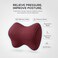 AUTO FAMILY Neck Support Pillow Memory Foam, Ergonomic Headrest Cushion for Car and Office Use, Cervical Spine Pillow, Neck Pain Relief Cushion for Driving, Breathable Travel Pillow (Wine Red)