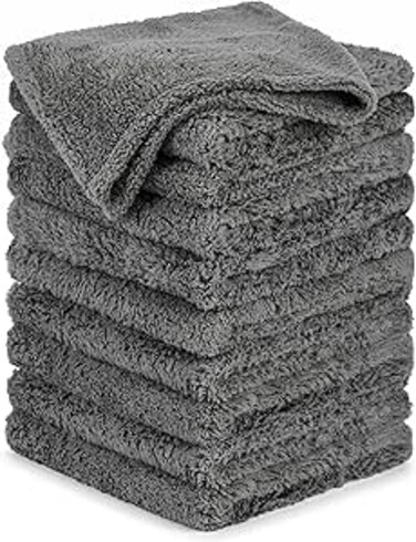 AUTO FAMILY 500 GSM Microfiber Cleaning Cloth 12 Pcs &ndash; 40 * 40cm Ultra Thick Car Drying Towels, Premium Microfiber Towels for Car Wash, Detailing, Polishing, Scratch-Free