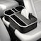 AUTO FAMILY Car Armrest Box Storage Booster Pad &ndash; Multifunctional Console Organizer with Cup Holder, Tissue Box &amp; Phone Slot   Height Increase   Extra Storage   Universal Fit (Black1)