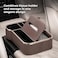 AUTO FAMILY Car Armrest Box Storage Booster Pad &ndash; Multifunctional Console Organizer with Cup Holder, Tissue Box &amp; Phone Slot   Height Increase   Extra Storage   Universal Fit (Fog Brown)