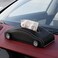 AUTO FAMILY Car-Shaped Tissue Box Holder, PU Leather Tissue Case with Anti-Slip Base, Auto Interior Organizer Napkin Holder, Luxury Car Accessories for Dashboard (Black)