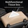 AUTO FAMILY Car-Shaped Tissue Box Holder, PU Leather Tissue Case with Anti-Slip Base, Auto Interior Organizer Napkin Holder, Luxury Car Accessories for Dashboard (Beige)