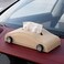 AUTO FAMILY Car-Shaped Tissue Box Holder, PU Leather Tissue Case with Anti-Slip Base, Auto Interior Organizer Napkin Holder, Luxury Car Accessories for Dashboard (Beige)
