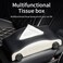 AUTO FAMILY Car-Shaped Tissue Box Holder, PU Leather Tissue Case with Anti-Slip Base, Auto Interior Organizer Napkin Holder, Luxury Car Accessories for Dashboard (Black and beige)