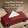 AUTO FAMILY Car-Shaped Tissue Box Holder, PU Leather Tissue Case with Anti-Slip Base, Auto Interior Organizer Napkin Holder, Luxury Car Accessories for Dashboard (Red)