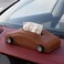 AUTO FAMILY Car-Shaped Tissue Box Holder, PU Leather Tissue Case with Anti-Slip Base, Auto Interior Organizer Napkin Holder, Luxury Car Accessories for Dashboard (Brown)
