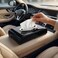 AUTO FAMILY PU Leather Tissue Box Holder with Wood Grain Texture, Luxury Auto Interior Organizer, Rectangular Napkin Dispenser with Anti-Slip Base for Dashboard, Office &amp; Home (Black)