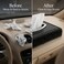 AUTO FAMILY PU Leather Tissue Box Holder with Wood Grain Texture, Luxury Auto Interior Organizer, Rectangular Napkin Dispenser with Anti-Slip Base for Dashboard, Office &amp; Home (Black)