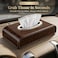 AUTO FAMILY PU Leather Tissue Box Holder with Wood Grain Texture, Luxury Auto Interior Organizer, Rectangular Napkin Dispenser with Anti-Slip Base for Dashboard, Office &amp; Home (Coffee)