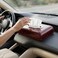AUTO FAMILY PU Leather Tissue Box Holder with Wood Grain Texture, Luxury Auto Interior Organizer, Rectangular Napkin Dispenser with Anti-Slip Base for Dashboard, Office &amp; Home (Red)
