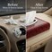 AUTO FAMILY PU Leather Tissue Box Holder with Wood Grain Texture, Luxury Auto Interior Organizer, Rectangular Napkin Dispenser with Anti-Slip Base for Dashboard, Office &amp; Home (Red)