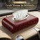 AUTO FAMILY PU Leather Tissue Box Holder with Wood Grain Texture, Luxury Auto Interior Organizer, Rectangular Napkin Dispenser with Anti-Slip Base for Dashboard, Office &amp; Home (Red)