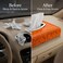 AUTO FAMILY PU Leather Tissue Box Holder with Wood Grain Texture, Luxury Auto Interior Organizer, Rectangular Napkin Dispenser with Anti-Slip Base for Dashboard, Office &amp; Home (Orange)