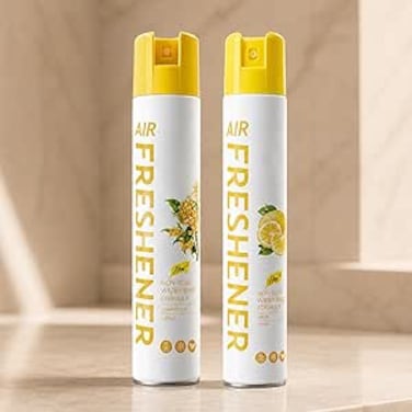 AUTO FAMILY Osmanthus, Lemon Combo Pack of 2, 380ml Air Freshener Spray, Room &amp; Car Air Freshener Spray, Long Lasting Fragrance, Non-Toxic Water Based Odor Eliminator