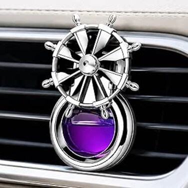AUTO FAMILY Purple Car Air Freshener Vent Clip, Luxury Hanging Diffuser, Long Lasting Car Perfume Oil, Odor Eliminator for Car Interior, Adjustable Vent Fragrance, Premium Metal Design