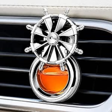 AUTO FAMILY Orange Car Air Freshener Vent Clip, Luxury Hanging Diffuser, Long Lasting Car Perfume Oil, Odor Eliminator for Car Interior, Adjustable Vent Fragrance, Premium Metal Design