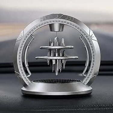 AUTO FAMILY City of The Sky Air Freshener Solar Perfume, Rotatable Air Purifier Aromatherapy for Car Dashboard Diffuser Set, Luxury Aromatherapy, Long Lasting Fragrance (Sliver)