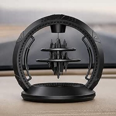 AUTO FAMILY City of The Sky Air Freshener Solar Perfume, Rotatable Air Purifier Aromatherapy for Car Dashboard Diffuser Set, Luxury Aromatherapy, Long Lasting Fragrance (Black)