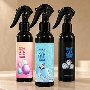 AUTO FAMILY Car Air Freshener Spray Combo Pack of 3, 150 ml &ndash; Long Lasting Odor Eliminator for Car, Home &amp; Office, Premium Air Freshener Spray Set (Black Ice - Cologne - Bubble Gum)