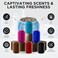 AUTO FAMILY Car Air Freshener Diffuser 180g &ndash; Premium Long Lasting Perfume, Natural Essential Oil Fragrance, Elegant Glass Bottle Aroma Diffuser, Odor Eliminator (Oud Wood)