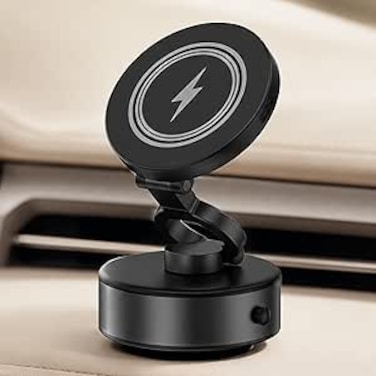 AUTO FAMILY Magnetic Wireless Car Phone Holder Charger &ndash; 360&deg; Rotating Dashboard Mobile Mount with Fast Wireless Charging, Strong Suction, Adjustable Car Phone Stand (Magnet1)