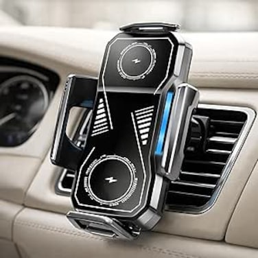 AUTO FAMILY Wireless Car Charger Phone Holder, 360&deg; Rotation, Fast Charging Car Mount with Auto Clamp, Air Vent Mobile Holder, Universal Car Phone Mount for iPhone &amp; Android Devices (Wireless1)