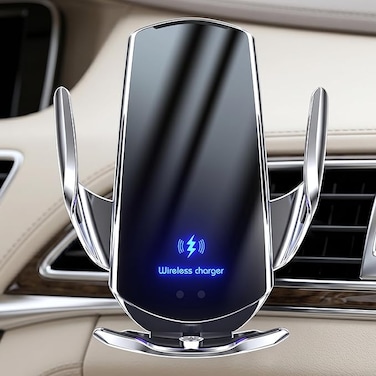 AUTO FAMILY Wireless Car Charger Phone Holder, 360&deg; Rotation, Fast Charging Car Mount with Auto Clamp, Air Vent Mobile Holder, Universal Car Phone Mount for iPhone &amp; Android Devices (Wireless3)