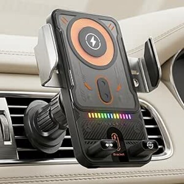 AUTO FAMILY Wireless Car Charger Phone Holder, 360&deg; Rotation, Fast Charging Car Mount with Auto Clamp, Air Vent Mobile Holder, Universal Car Phone Mount for iPhone &amp; Android Devices (Wireless5)
