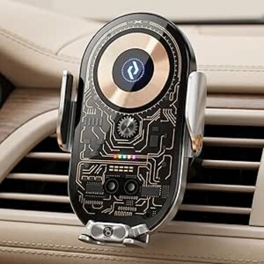 AUTO FAMILY Wireless Car Charger Phone Holder, 360&deg; Rotation, Fast Charging Car Mount with Auto Clamp, Air Vent Mobile Holder, Universal Car Phone Mount for iPhone &amp; Android Devices (Wireless7)