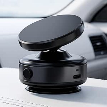 AUTO FAMILY Magnetic Wireless Car Phone Holder Charger &ndash; 360&deg; Rotating Dashboard Mobile Mount with Fast Wireless Charging, Strong Suction, Adjustable Car Phone Stand (Magnetic-Black)