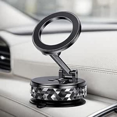 AUTO FAMILY 360&deg; Magnetic Phone Holder for Car Dashboard &ndash; Adjustable Foldable Mobile Stand with Strong Suction Cup &ndash; Universal Car Phone Mount for All Smartphones (Phone Holder4)