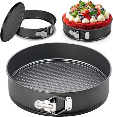 Non-Stick Springform Cake Pans Set &ndash; Carbon Steel Leakproof Bakeware for Cheesecakes &amp; Cakes