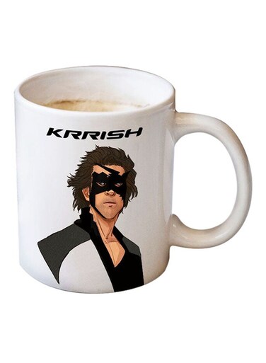 Your Wall Krrish Printed Coffee Mug White/Black/Beige