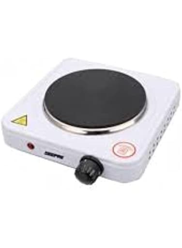 Geepas GHP32013 1000W Electric Single Hot Plate for Flexible &amp; Precise Table Top Cooking - Cast Iron Heating Plate
