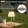Eocean Waterproof Cordless Lamp with LED Display, 8000mAh Rechargeable Battery Lamp Indoor, Wireless Bedside Table Lamp with USB Port for Kitchen, Bedroom, Outdoor
