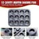 
Cake Bakeware Mould, Carbon Steel Muffin Pan, 12 Cavity Bakeware Non-Stick Cake Baking Pan, Mini Pie Pans, Carbon Steel Muffin Tray, Standard Baking Pan Mold for Oven Baking