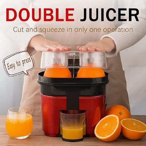 Household Electric Double Twin Orange Juice Maker with Anti-Drip Valve   90W Citrus Juicer &amp; Fruit Squeezer   Ideal for Fresh Lemon &amp; Orange Juice   Easy Clean &amp; Compact Design