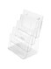 BPA Multi-Tier Clear Plastic Literature Display Holder for Wall or Desktop - 4 Tier A4 Plastic Display Stand for Promotional Material &amp; Leaflets