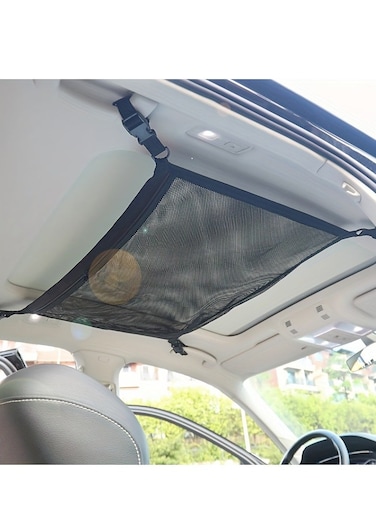 Expandable SUV Roof Net Organizer - Versatile, Durable Double-Layer Mesh Storage for Secure Travel