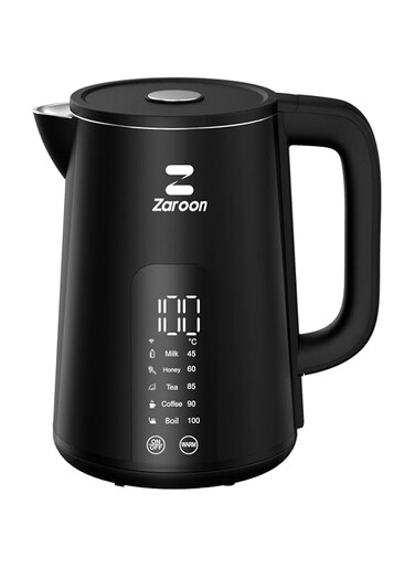 Zaroon 2000W High-Speed Smart Electric Kettle &ndash; 1.7L Glass Water Boiler with 5-Temperature Control, LED Touch Display, Tuya App Remote Control, Rapid Boil &amp; Auto Shut-Off for Ultimate Convenience