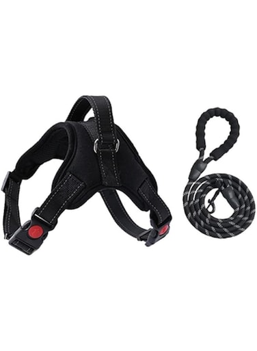Dog Harness,Breathable Adjustable Pet Harness Dog Vest Harness, Reflective Oxford Easy Control Dog Harness with Sturdy Handle for Small Medium Large Dogs (Black, XS)